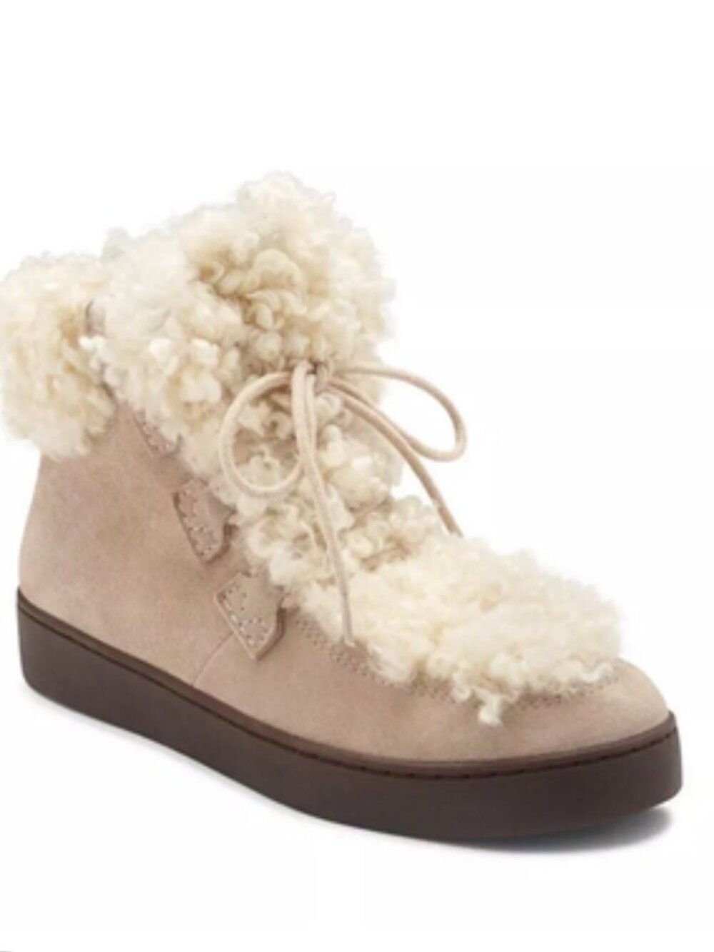 Vionic Oak Water Resistant Suded and Faux Shearling Booties Size 6M  NWT